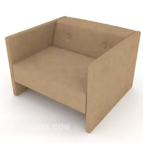 Simple Sofa Brown Fabric Material 3d model