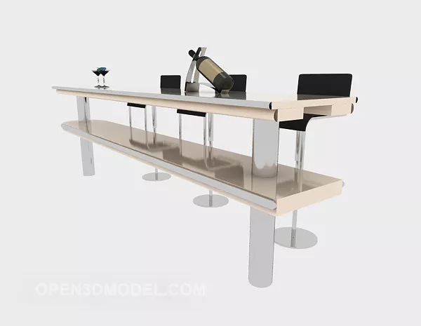 Simple Solid Wood Bar 3d model Simple Solid Wood Bar 3d model