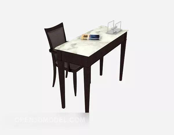 Simple Solid Wood Desk Table Chair 3d model Simple Solid Wood Desk Table Chair 3d model