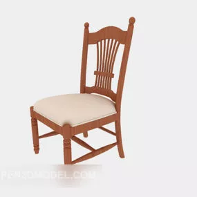 Simple Solid Wood Home Dining Chair 3d model
