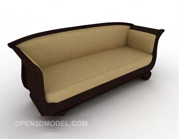 Simple Solid Wood Home Sofa 3d model Simple Solid Wood Home Sofa 3d model