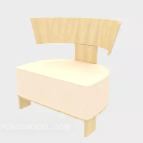 Simple Solid Wood Lounge Chair Stool 3d model