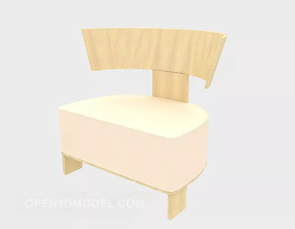 Simple Solid Wood Lounge Chair Stool 3d model Simple Solid Wood Lounge Chair Stool 3d model