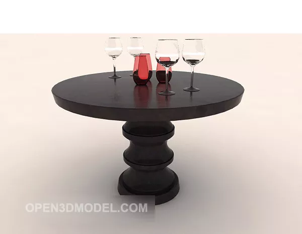 Simple Solid Wood Round Coffee Table 3d model Simple Solid Wood Round Coffee Table 3d model