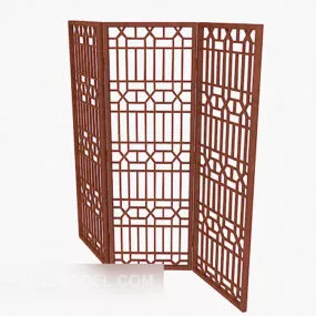 Simple Solid Wood Screen 3d model