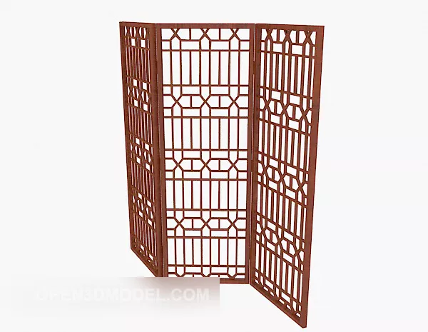 Simple Solid Wood Screen 3d model Simple Solid Wood Screen 3d model