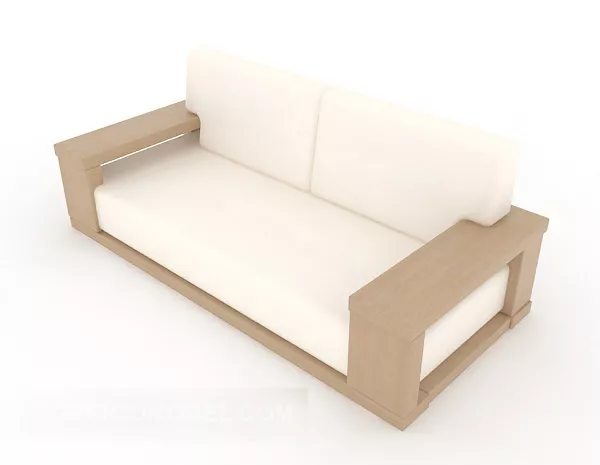 Simple Solid Wood Sofa 3d model Simple Solid Wood Sofa 3d model