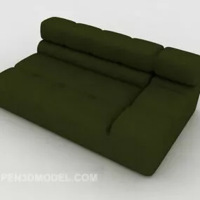 Simple Square Green Single Sofa 3d model
