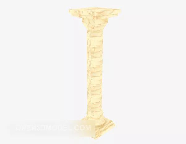Square Column Grey Stone 3d model