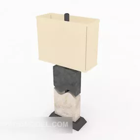 Simple Stone Table Lamp 3d model