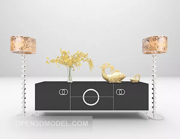 Simple Style Grey Tv Cabinet 3d model Simple Style Grey Tv Cabinet 3d model