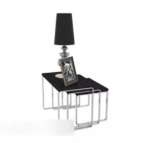 Simple Style Bedside Table 3d model