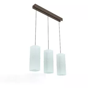 Simple Style Chandelier White Shade 3d model