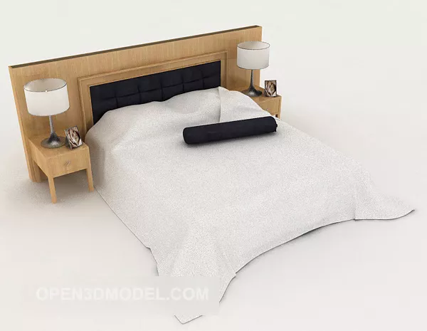 Simple Style Double Bed 3d model Simple Style Double Bed 3d model