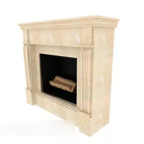 Minimalist Style Fireplace 3d model