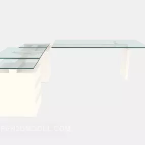 Simple Style Glass Desk 3d model