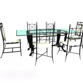 Simple Style Home Dining Table 3d model