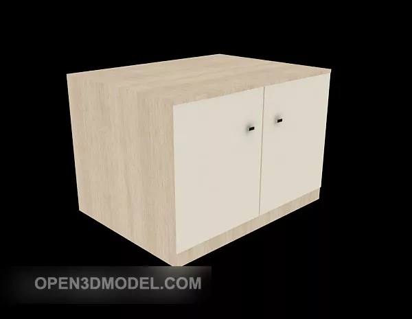 Small Locker Nightstand 3d model