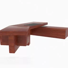 Minimalist Style Mahogany Desk 3d model