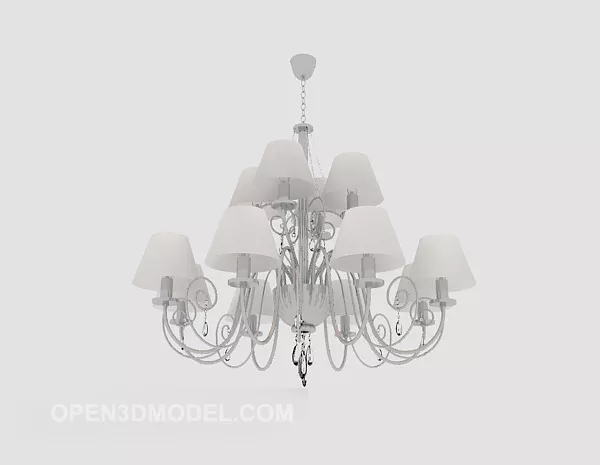 Simple Style Modern Chandelier 3d model Simple Style Modern Chandelier 3d model