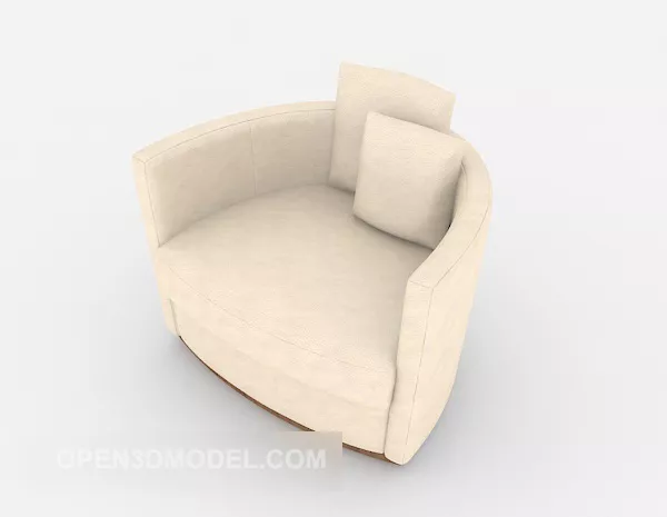 Simple Style Beige Leather Single Sofa 3d model Simple Style Beige Leather Single Sofa 3d model