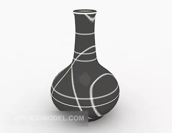 Simple Black Vase Set 3d model Simple Black Vase Set 3d model