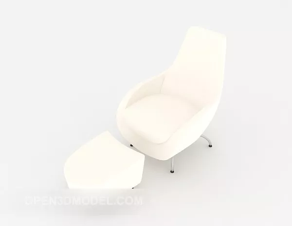 Simple White Casual Chair 3d model Simple White Casual Chair 3d model