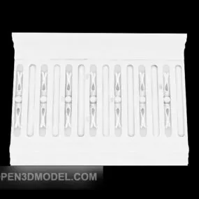 Simple White Corner Molding 3d model