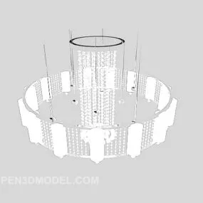 Simple White Crystal Chandelier 3d model