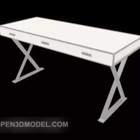 Simple White Desk 3d model