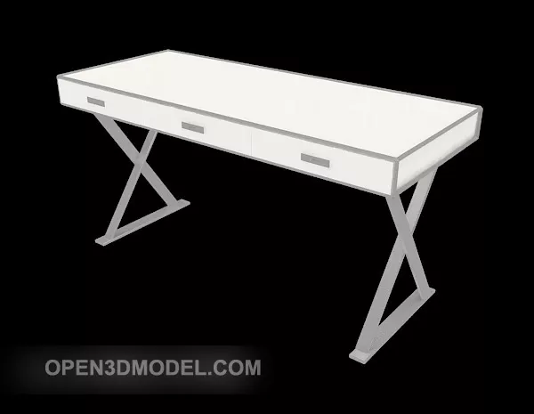 Simple White Desk 3d model Simple White Desk 3d model