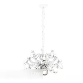 Simple White Home Chandelier 3d model