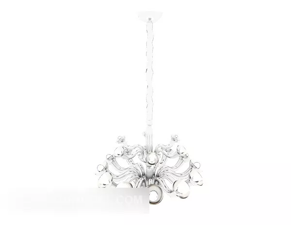 Simple White Home Chandelier 3d model Simple White Home Chandelier 3d model