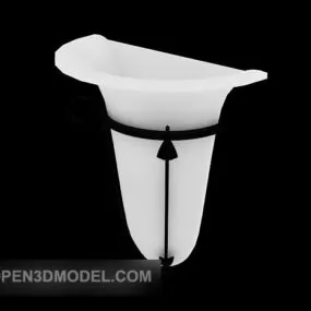 Simple White Home Wall Lamp 3d model