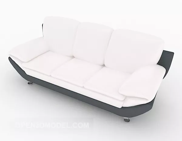 Simple White Multiplayer Sofa 3d model Simple White Multiplayer Sofa 3d model