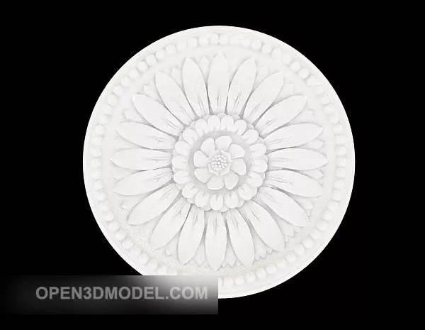 Simple White Plaster Lamp Disc 3d model Simple White Plaster Lamp Disc 3d model