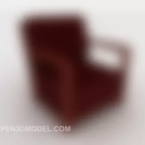 Simple Wood Red Home Chair 3d model