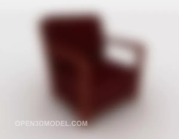 Simple Wood Red Home Chair 3d model Simple Wood Red Home Chair 3d model