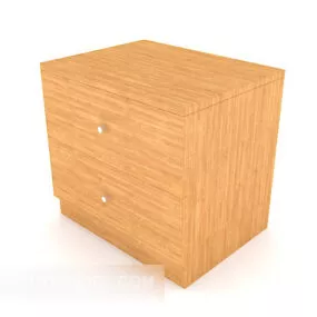 Simple Wooden Bedside Table 3d model