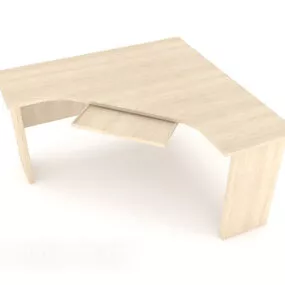 Simple Wooden Desk  Furniture 3d model