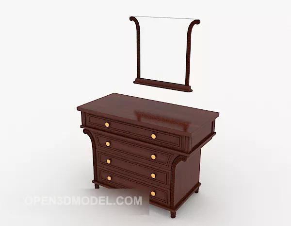 Simple Wooden Dresser 3d model Simple Wooden Dresser 3d model