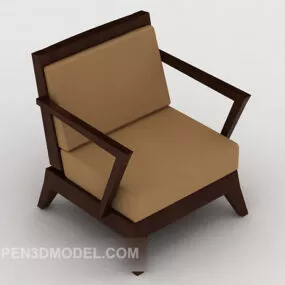 Simple Wooden Home Chair 3d model