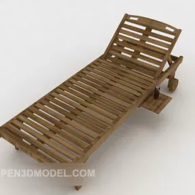 Simple Wooden Lounge Chairs 3d model
