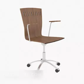 Simple Wooden Office Chair 3d model