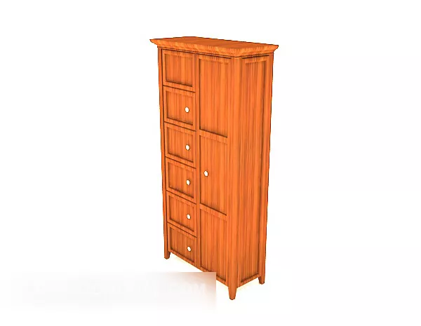Bedroom Wardrobe With Shelf On Side 3d model