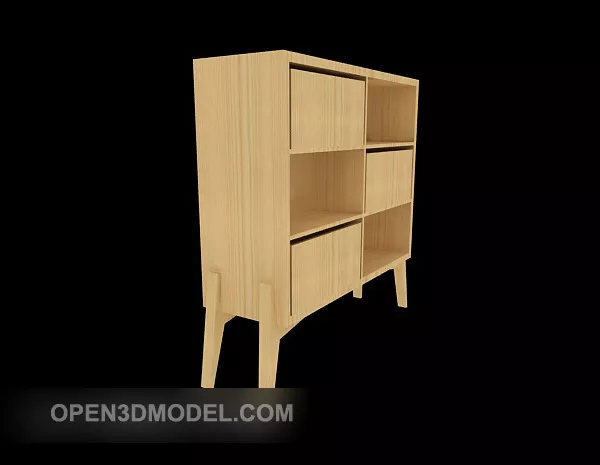 Simple Yellow European Side Cabinet 3d model Simple Yellow European Side Cabinet 3d model