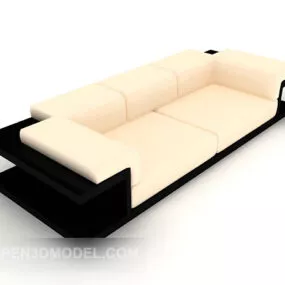 Simple Yellow And Black Double Sofa 3d model