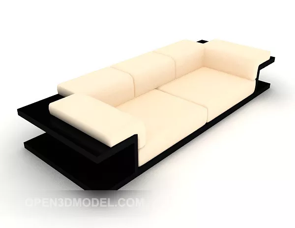 Simple Yellow And Black Double Sofa 3d model Simple Yellow And Black Double Sofa 3d model