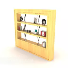 Simple Yellow Display Cabinet 3d model