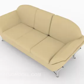 Simple Yellow Multiplayer Sofa 3d model